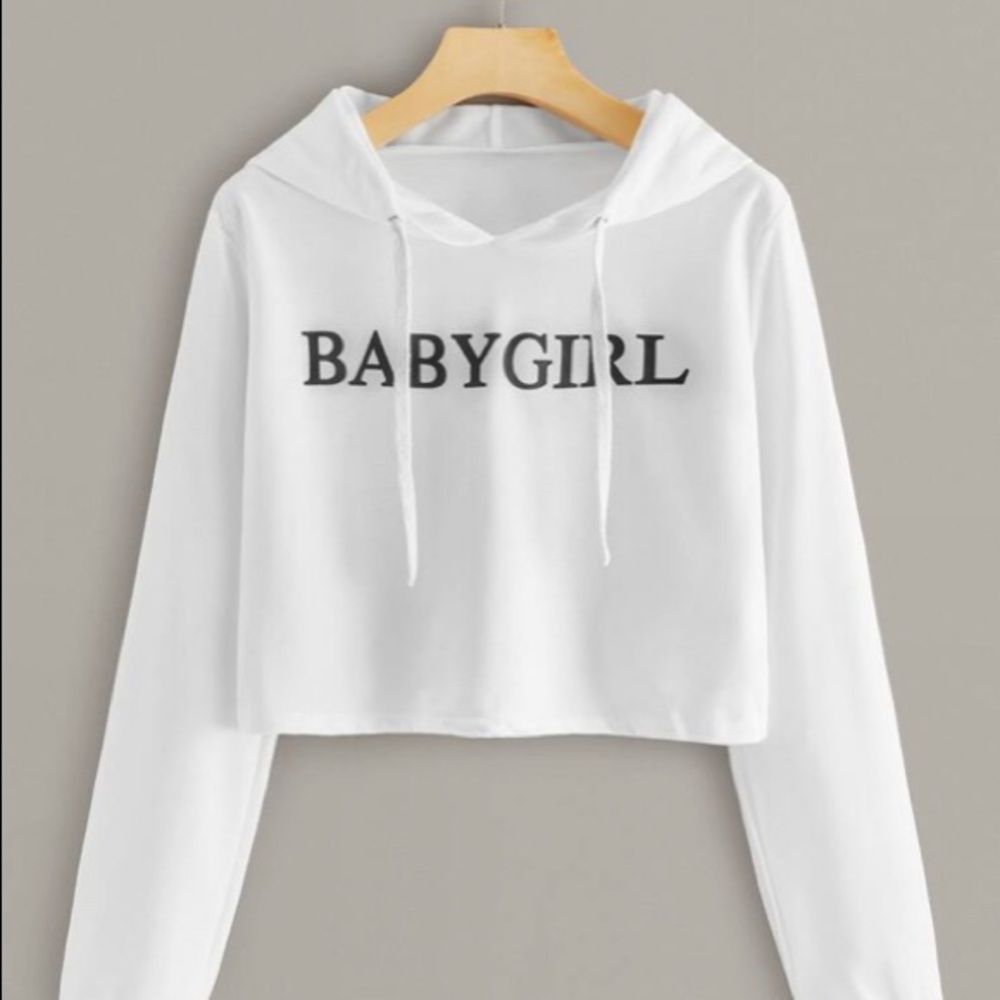 White cropped hoodie